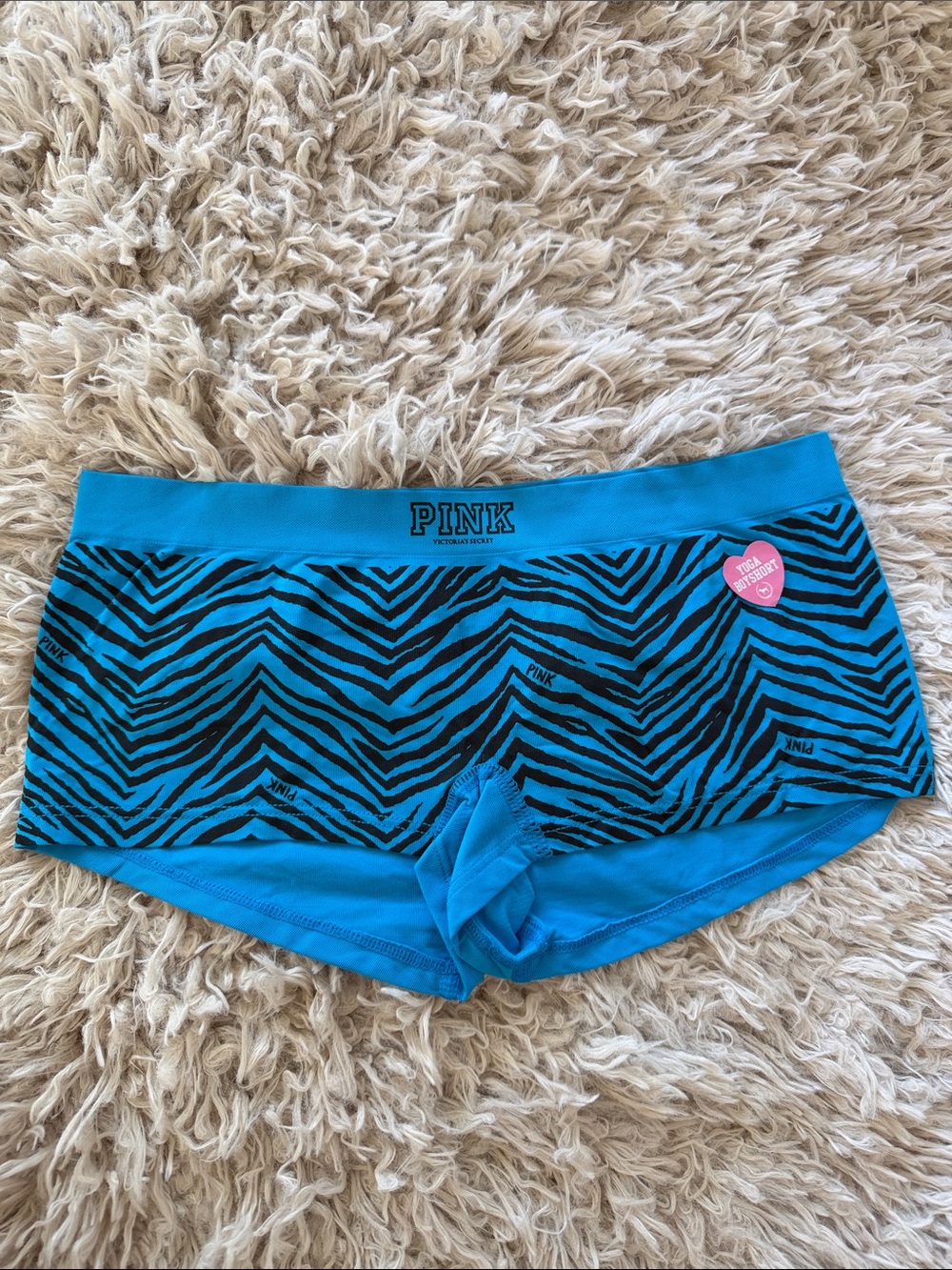NWT VTG 2011 Rare Y2K Victoria's Secret PINK Yoga Boyshort panty Small